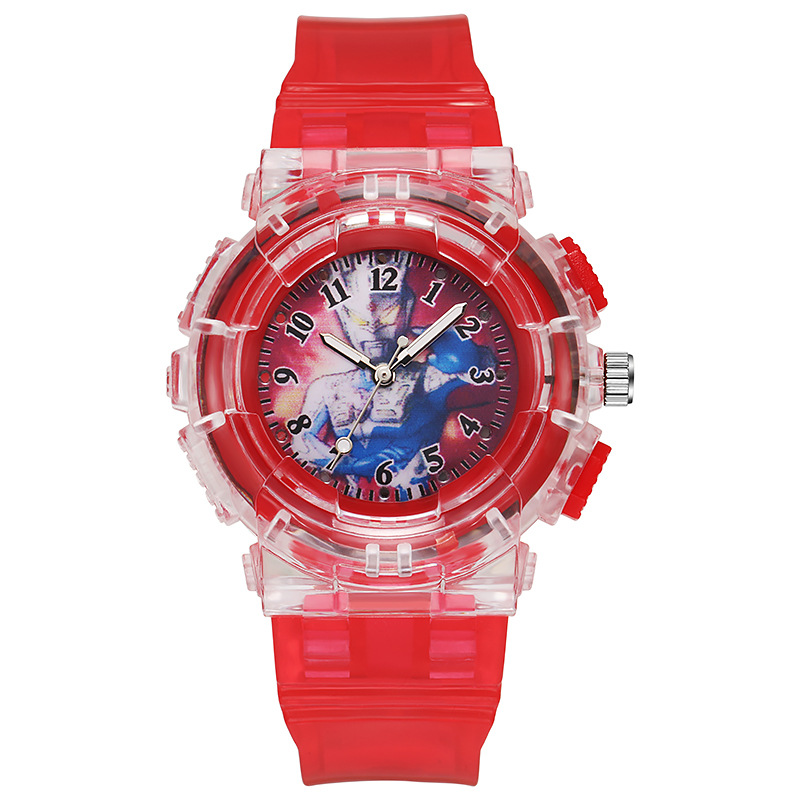 Led Luminous Ultraman Watch Wholesale Children's Watch Cartoon Primary School Student Watch Gift Electronic Watch Luminous