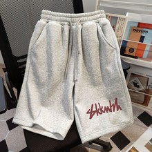 休闲短裤男女夏季2024新款美式复古高街潮牌宽松五分裤