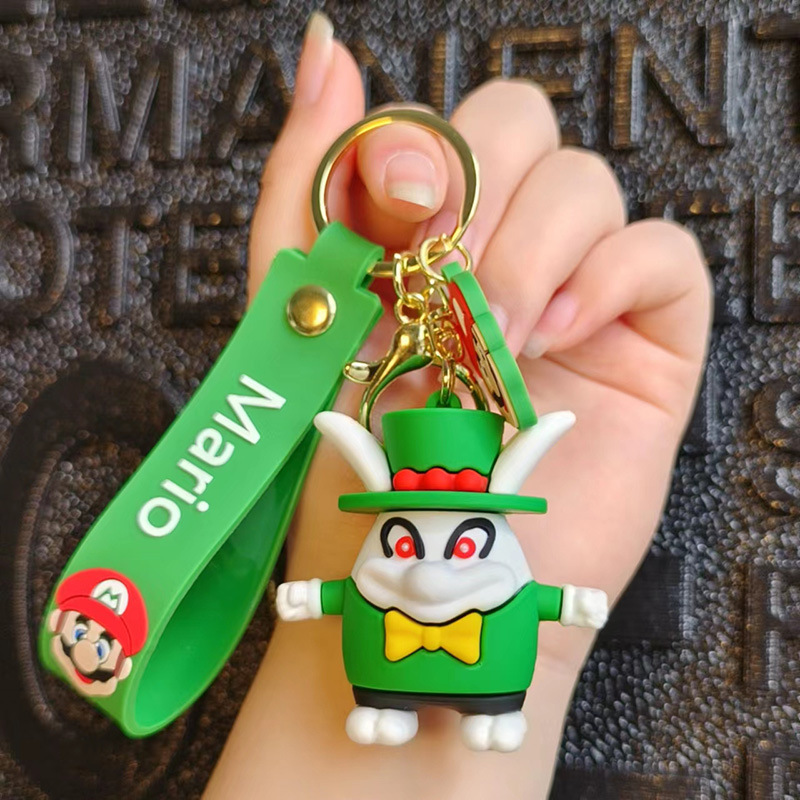 New Cartoon Mario Keychain Fashion Cross-Border Key Chain Small Gift Handbag Pendant Car Key Ornament