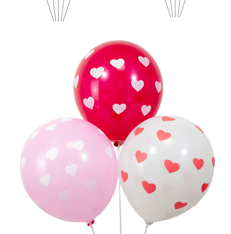 12寸爱心波点气球 糖果色加厚乳胶气球婚房婚礼气氛装饰气球
