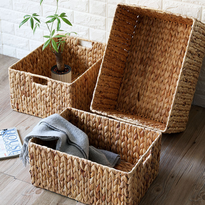 Handmade Straw Woven Water Hyacinth Grass Storage Basket Storage Basket Household Large Laundry Basket