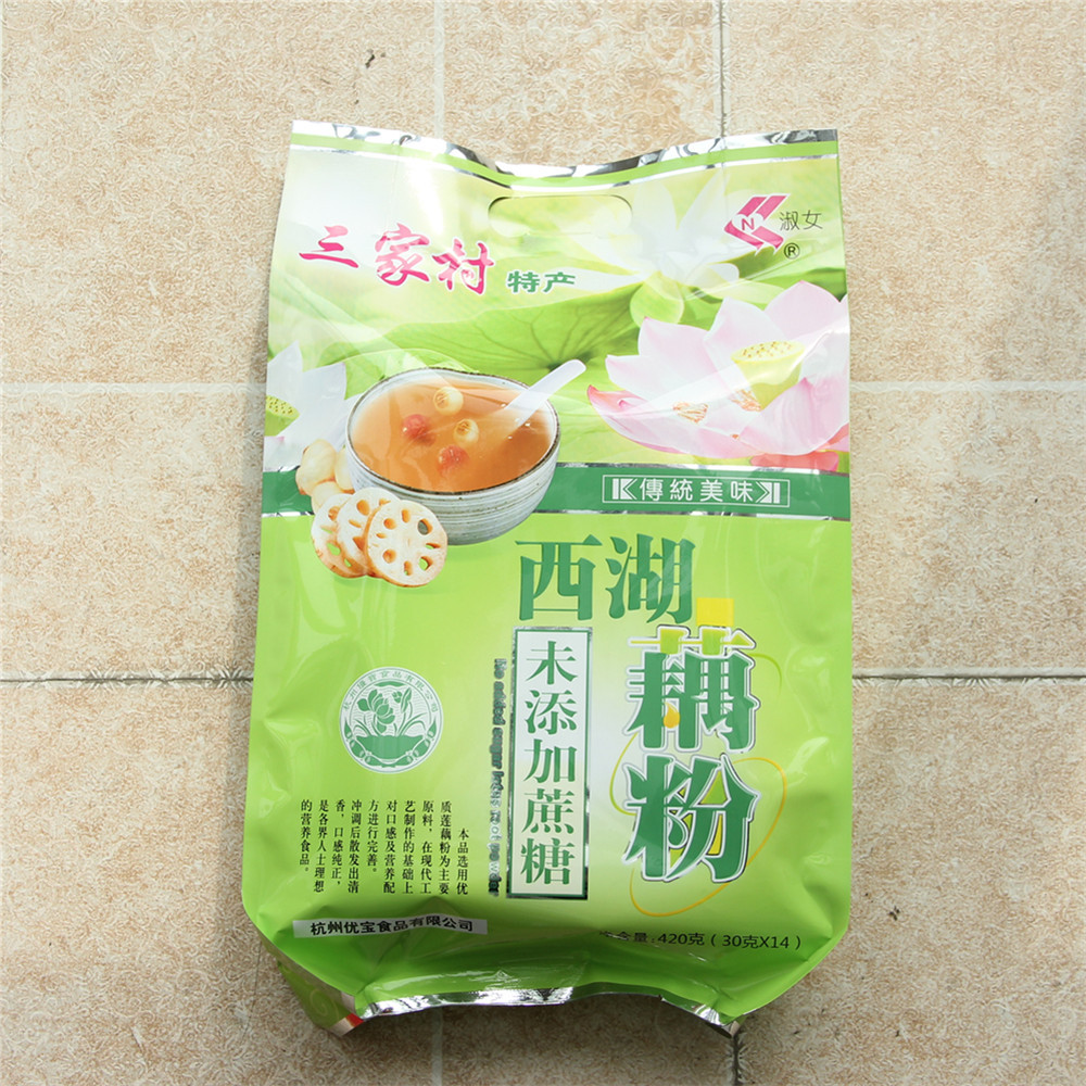 三家村特产藕粉桂花莲子加钙无糖杭州特产早餐速食代餐粉独立包装