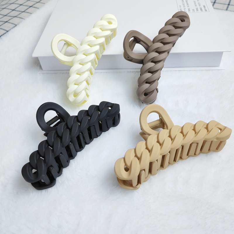 Korean Style Chain Grip Shark Clip Simple All-Match Back Head Hairpin Ponytail Hairpin Barrettes Hair Claw Hair Accessories