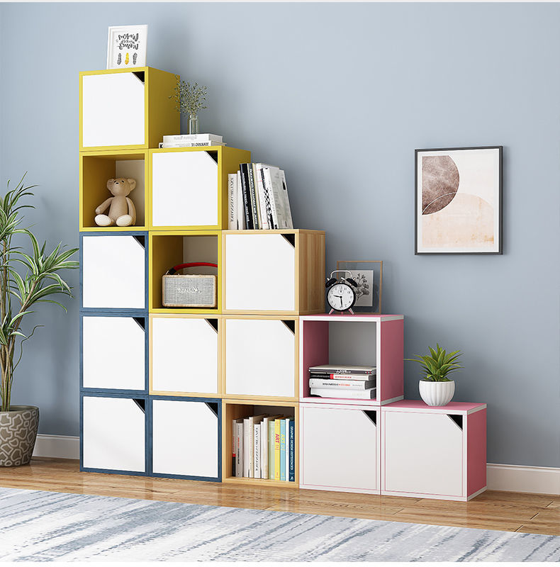 小方柜自由组合格子柜落地书柜学生收纳柜家用置物柜小柜子窄缝柜