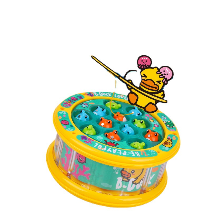儿童电动钓鱼套装玩具转盘钓鱼鸭宝宝智力早教互动小孩玩具-阿里巴巴