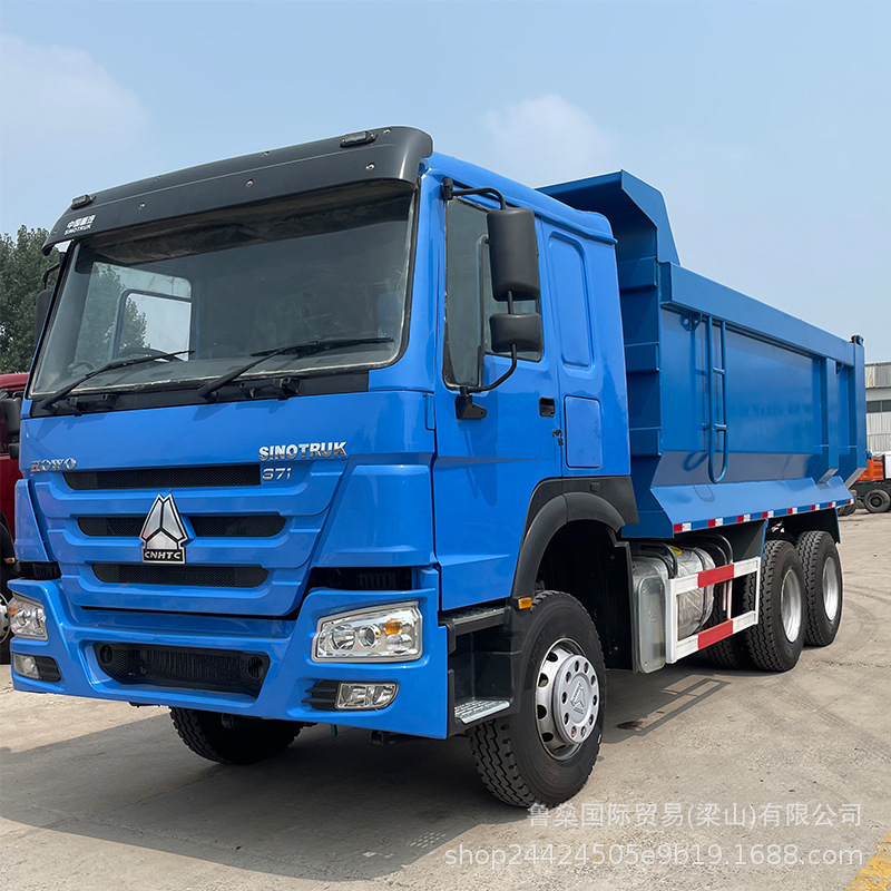 二手出口豪沃后八轮6×4工程自卸车371后翻式翻斗渣土自卸车拉石