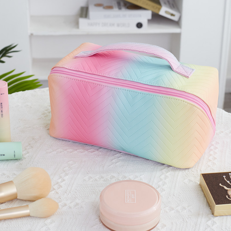 New Pu Cosmetic Bag Large Capacity High Sense Portable Travel Cosmetics Storage Bag Household Pillows Wash Bag