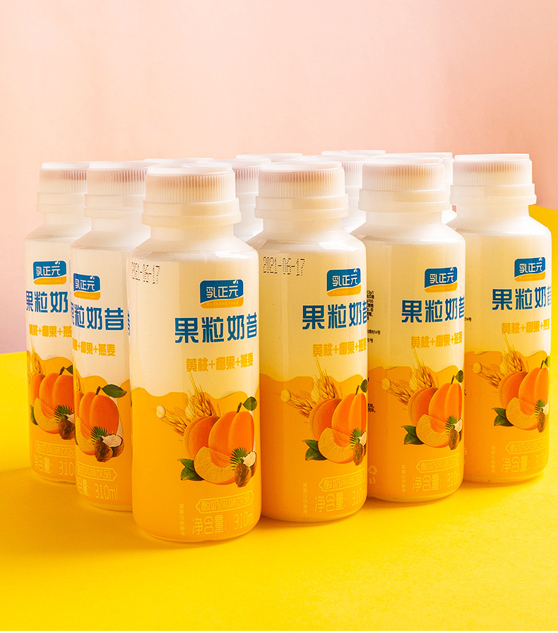 厂家直销代餐果粒奶昔酸牛奶整箱310ml*12瓶乳酸菌益生饮品特价批