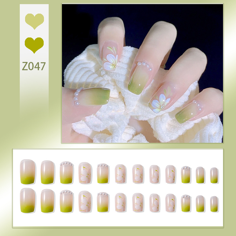 Wear Manicure Warm Elf Blush Manicure Pure Want to Wear Nail Camellia Wear Nail Tip Finished Product Nail Shaped Piece Wholesale