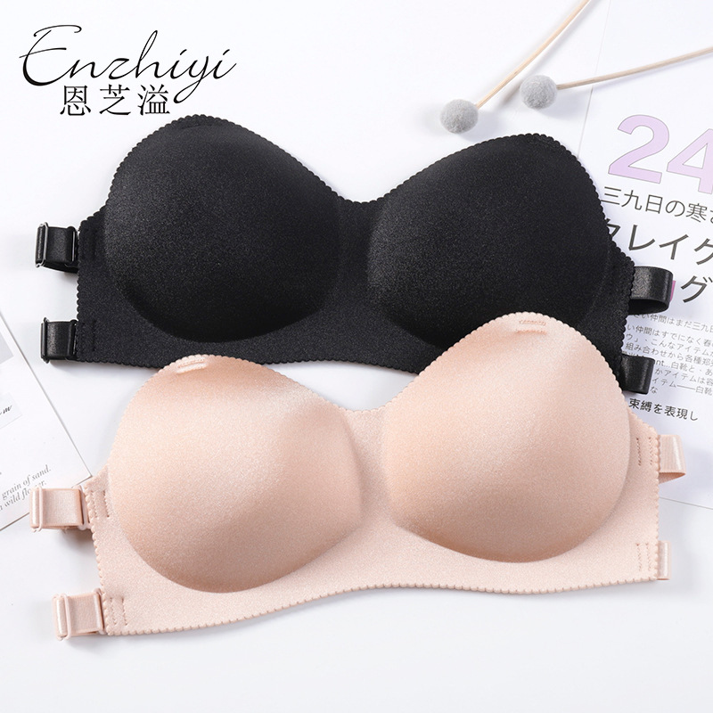 无钢圈聚拢一片式文胸无肩带礼服写真婚纱内衣隐形内衣美背女抹胸