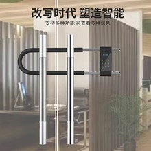 指纹锁u型密码锁玻璃门锁双开门店面商铺门智能u形挂锁电子密码锁