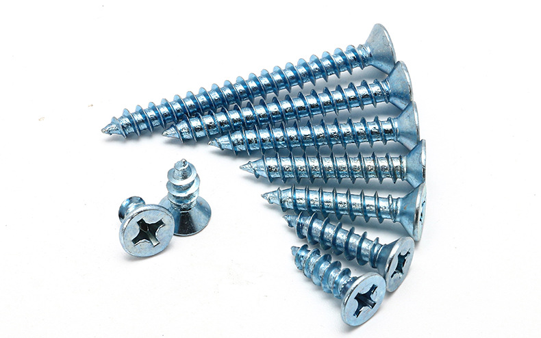 铠旺上海自攻沉头自攻螺丝m3m4m5m6gb846铁镀蓝白锌沉头自攻螺丝