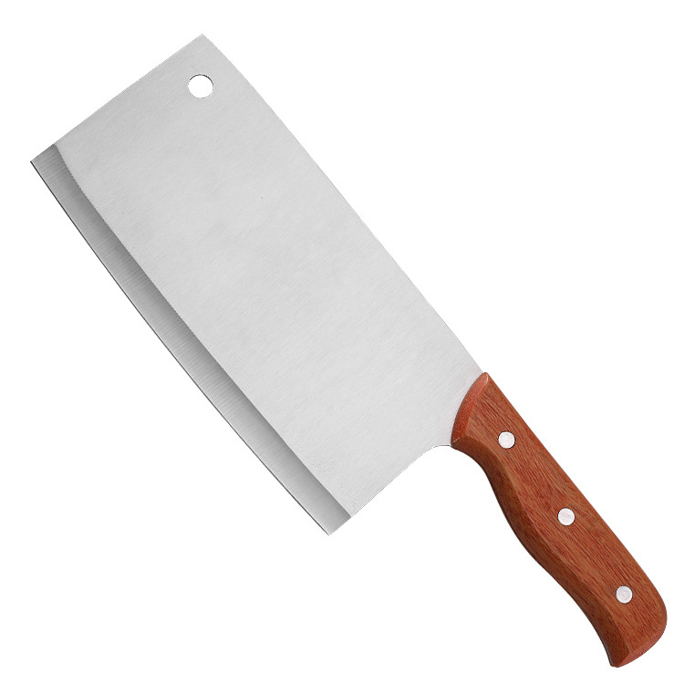 木柄菜刀厨师刀斩切两用刀切片刀厨房刀具不锈钢斩切刀家用切菜刀