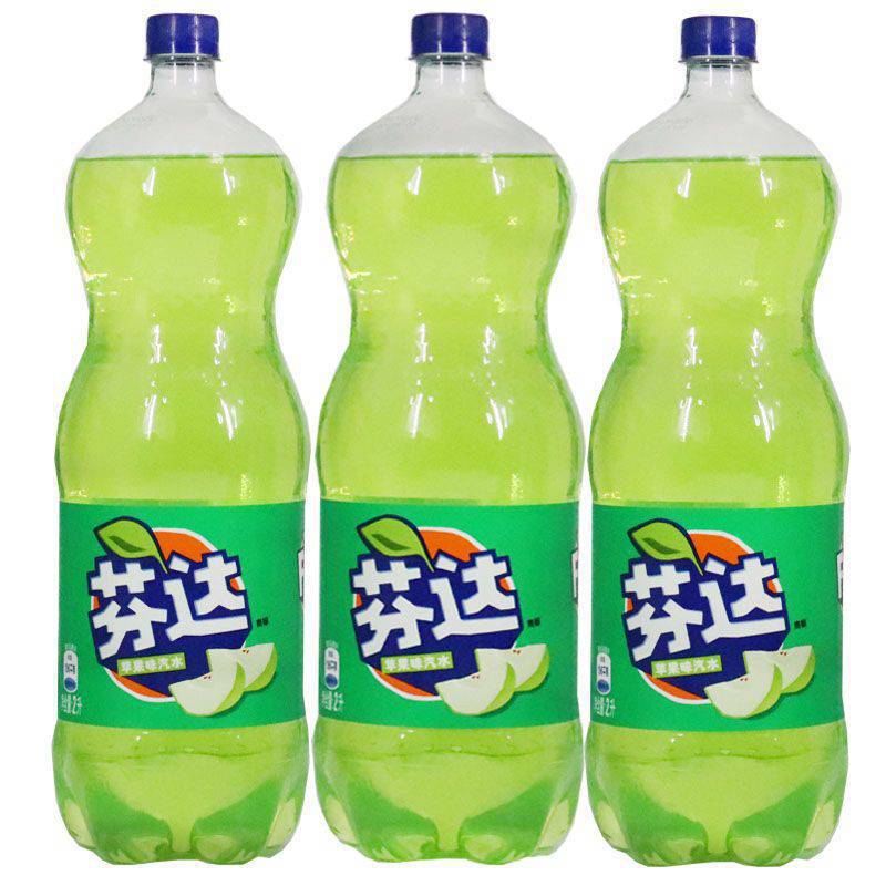 芬达橙味苹果味碳酸饮料2l升x3瓶/6瓶整箱汽水大瓶分享装可口可乐