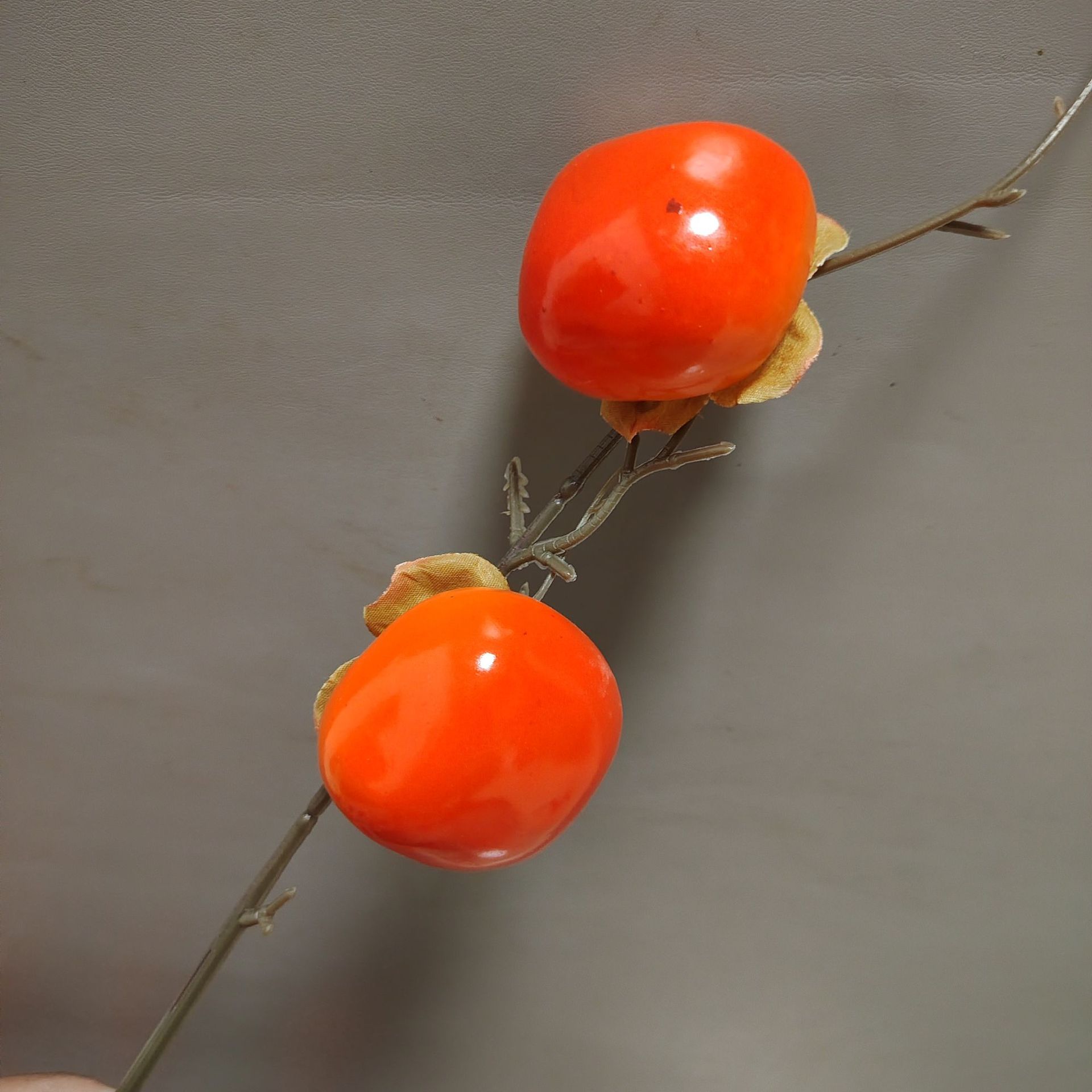 2头柿子仿真花2头石榴仿真水果发财果福桶插花2头石榴苹果泡沫果