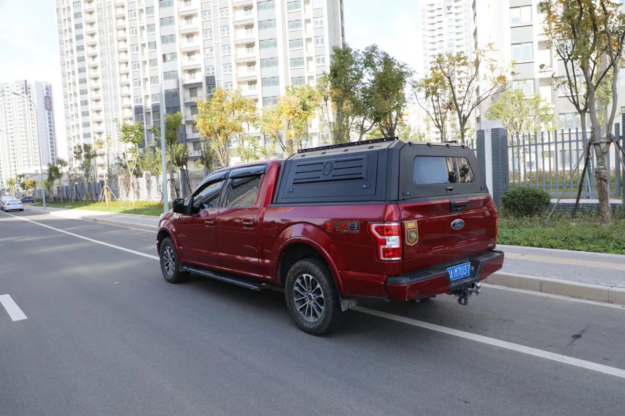 (跨境适用福特猛禽f150皮卡越野改装货箱高盖平盖三面开窗免打孔