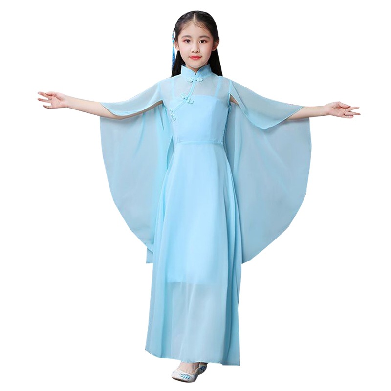新款六一儿童古筝演出服合唱服礼服长裙女童钢琴二胡演奏舞蹈服装