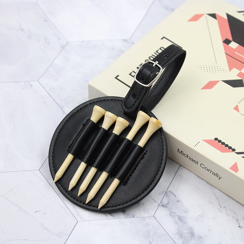 跨境欧美高尔夫球钉收纳包 golf防丢球座皮套 简约圆