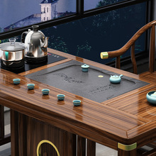 新中式禅意办公室茶几套装阳台实木茶桌椅组合家用小户型一体茶桌
