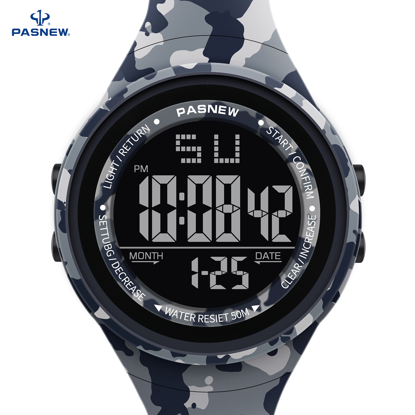 百圣牛青少年手表男款运动防水电子表闹钟多功能学生用电子手表男