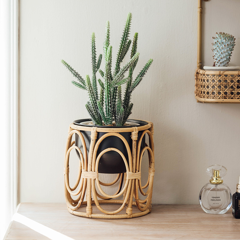 你可居藤条编织花盆植物多肉花篮民宿阳台庭院客厅北欧花篮子装饰