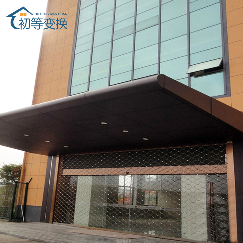 酒店雨棚门头售楼部别墅不锈钢门头钢结构商场大厦幕墙铝单板制作