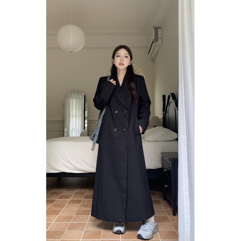 大码女装2023秋冬新款宽肩廓形气质高级感西装大衣风衣-阿里巴巴