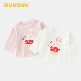 DUUDUU秋装2025韩式风宝宝长袖衣服婴儿服装儿童t恤a类女童上衣