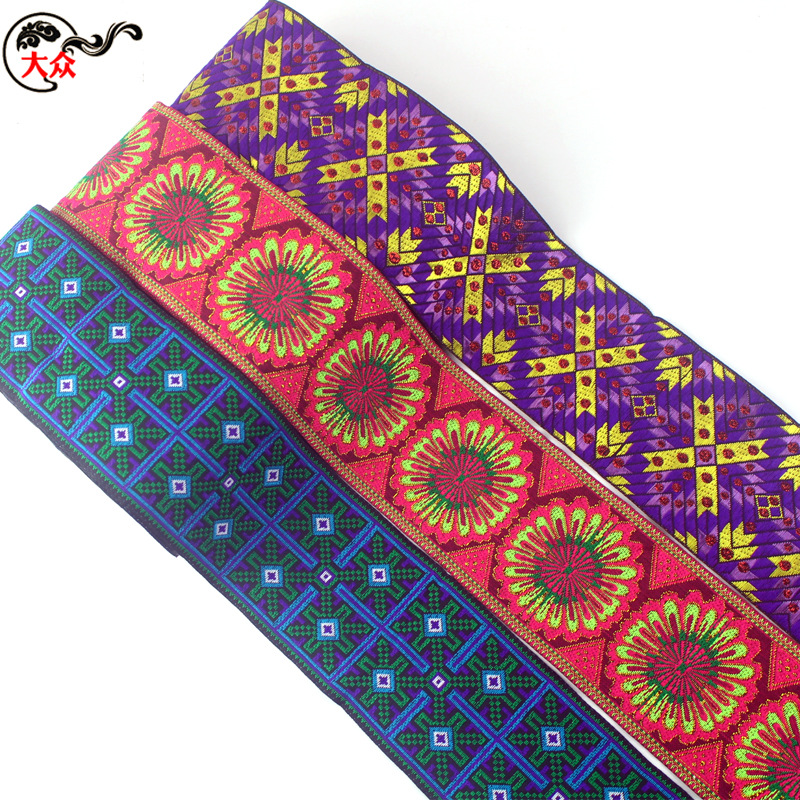 6cm Factory Supply Minority Ethnic Style Clothing Decorative Lace Accessories Amao Ribbon Miao Jacquard Ribbon