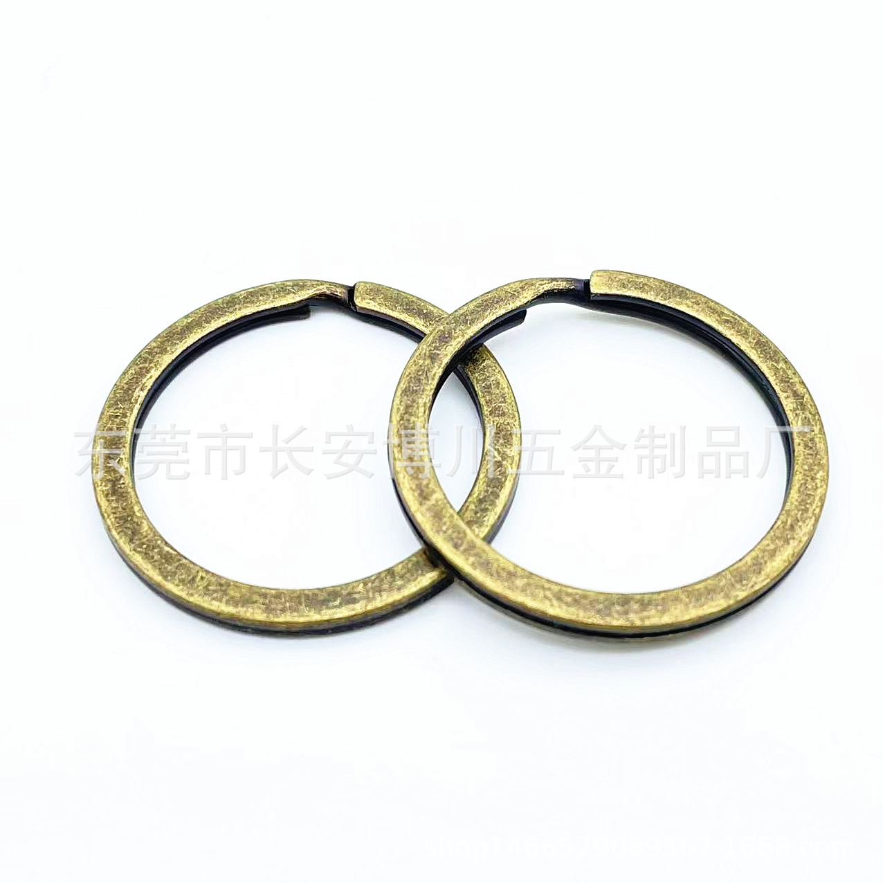 Dongguan Quality Spot Supply Metal Black Key Ring Ring Flat Ring Flat Ring with Chain Car Key Ring Accessories