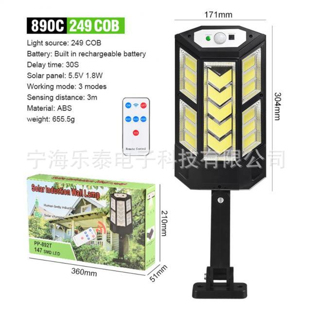 Outdoor Solar Wall Lamp Human Body Induction Garden Lamp Household Wall Lighting Remote Control Street Lamp...