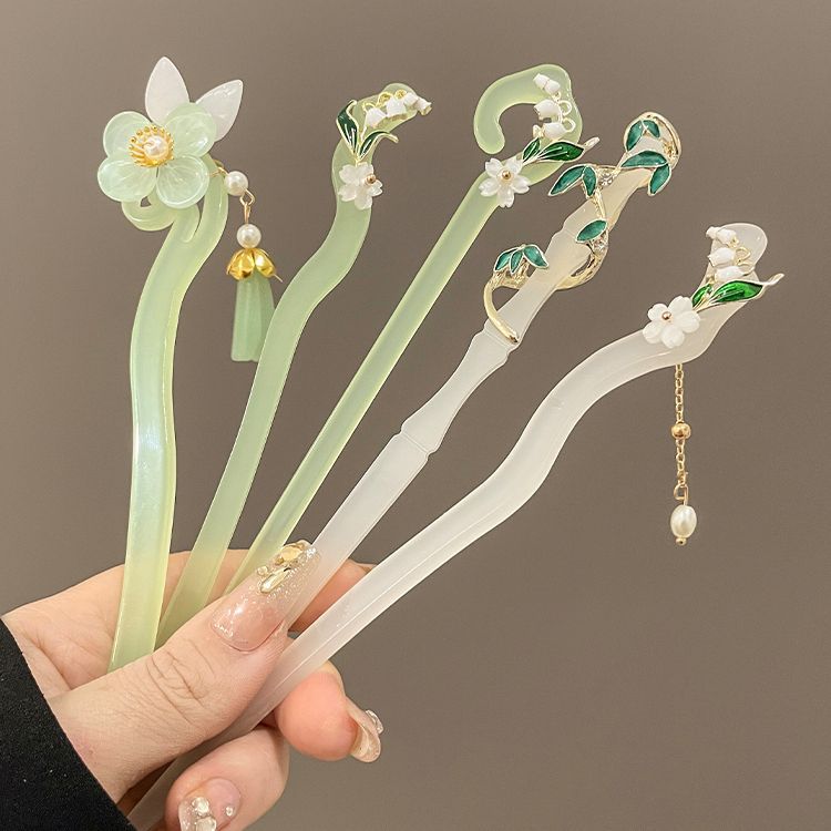 简约古风珍珠流苏超仙发簪新中式清冷盘发女气质步摇国风中式簪子