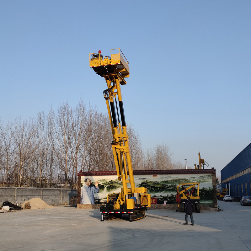 江西举高25米护坡锚固钻机 基坑支护锚杆钻机 35米车载长臂钻车