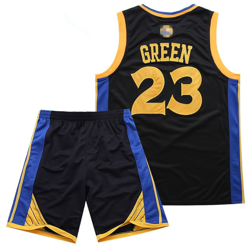 勇士队23号格林球衣刺绣套装夏季篮球服比赛队服印号diy速卖通