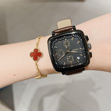 TICTOC气质高级日历中性时尚潮流皮带冷淡风小众设计韩版女士手表