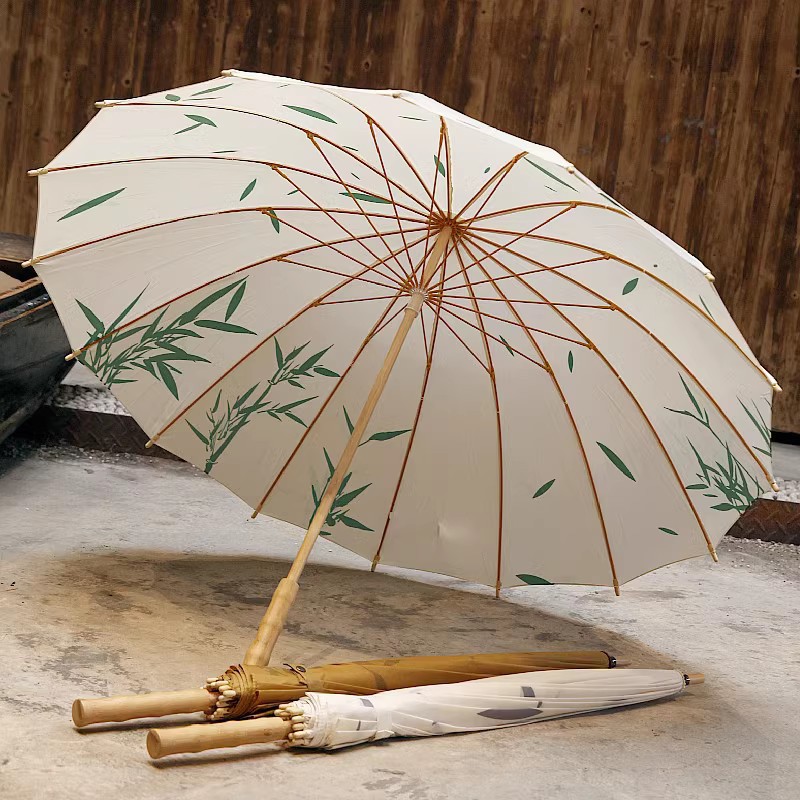 新中式雨伞加大加固抗风晴雨两用太阳伞女防晒长柄双人古风伞