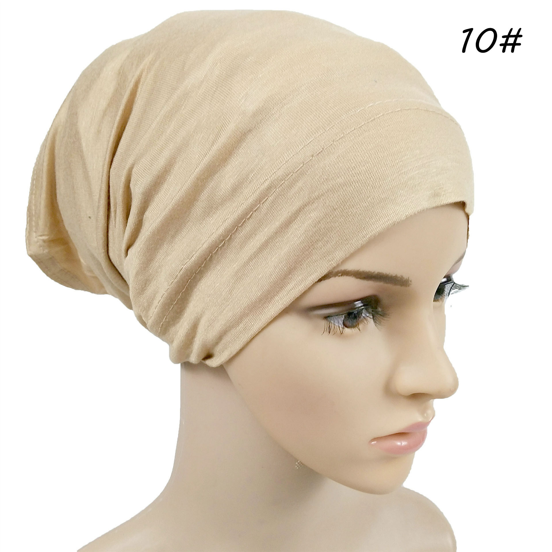 外贸新款筒帽打底帽莫代尔丝光棉女士高弹力单色小帽 ys014