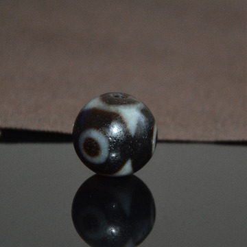 西藏三眼天珠马蹄纹风化藏式天珠手链散珠圆形diy配件1个