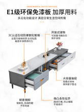 北欧电视柜茶几组合简约现代小户型客厅家用玻璃轻奢伸缩电视机柜