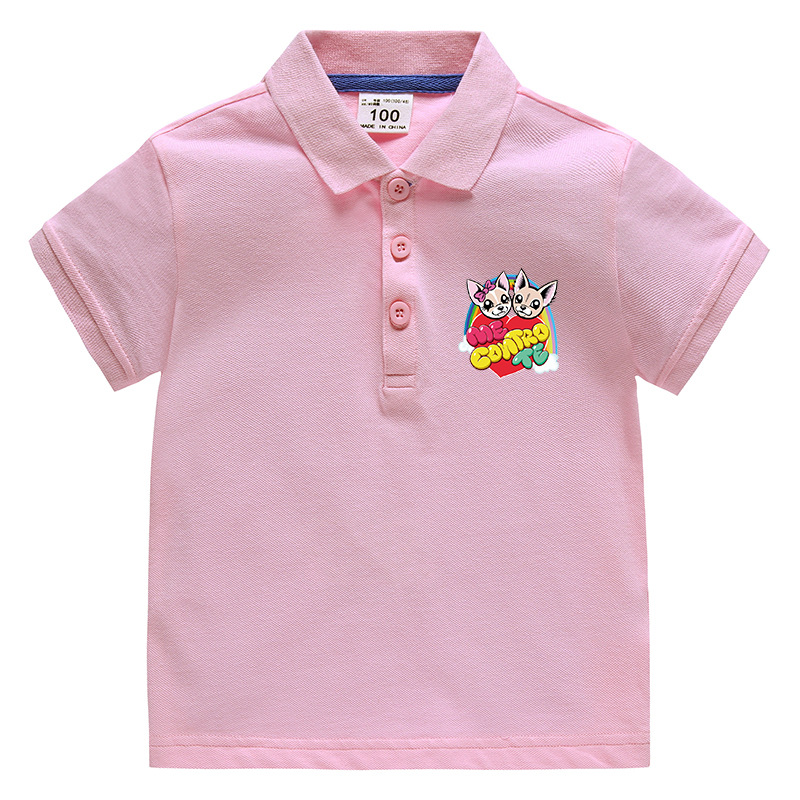me contro te儿童翻领童装夏女童新款韩版polo衫半袖纯棉宝宝t恤