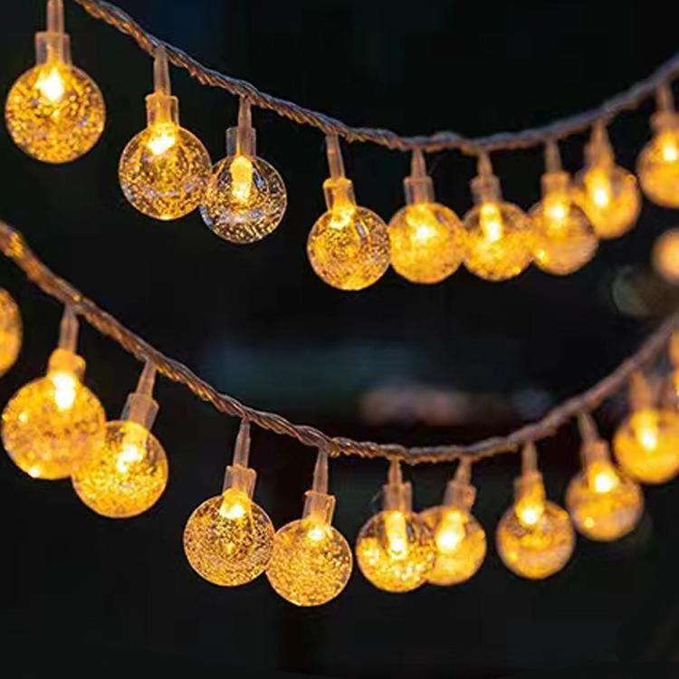 新款气泡球led彩灯圆球灯串仙女灯直播背景装饰灯帐篷水晶球挂灯