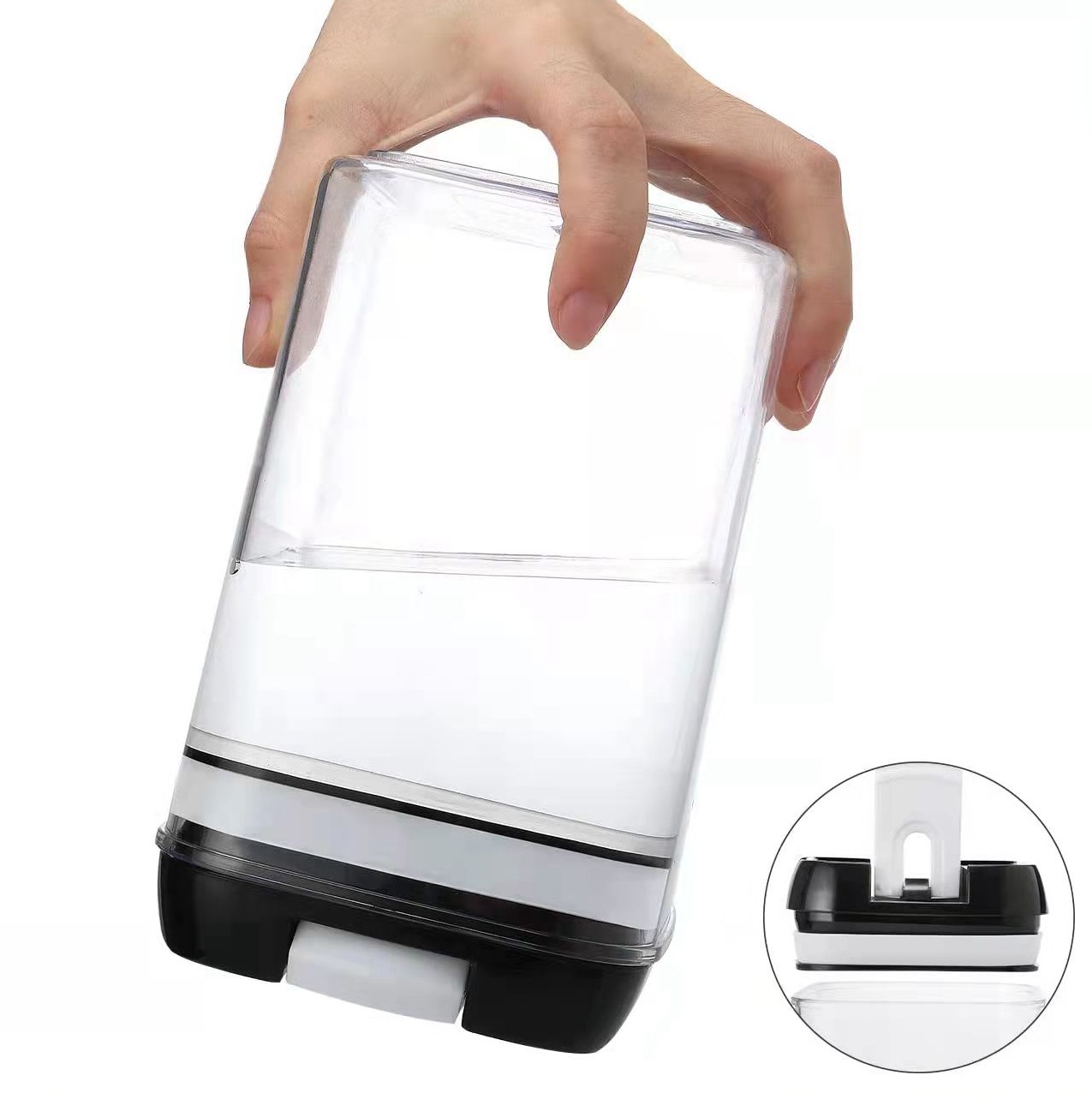 Sealed Jar Cereals Household Kitchen Storage Food Grade Transparent Plastic Storage Box Snack Square Storage Jar