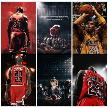 nba球星乔丹jordan篮球海报跨境temu亚马逊装饰画布帆布画芯代发