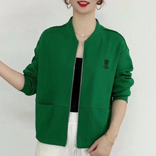 春秋新款长袖外套女运动休闲百搭棒球服韩版刺绣夹克上衣拉链开衫