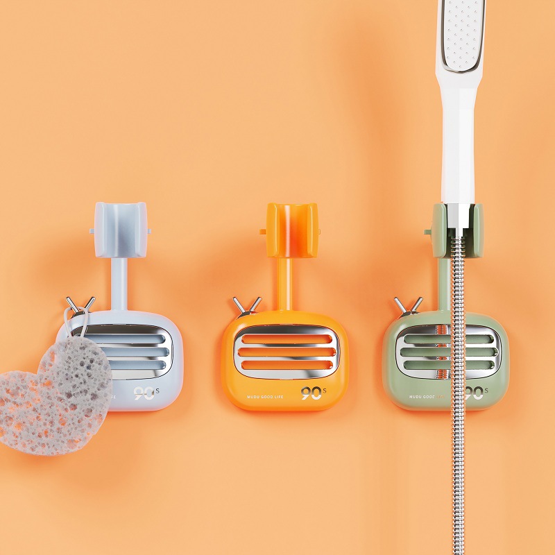 mudu免打孔花洒支架摇头可调节浴室喷头淋浴万向固定座收音机支架