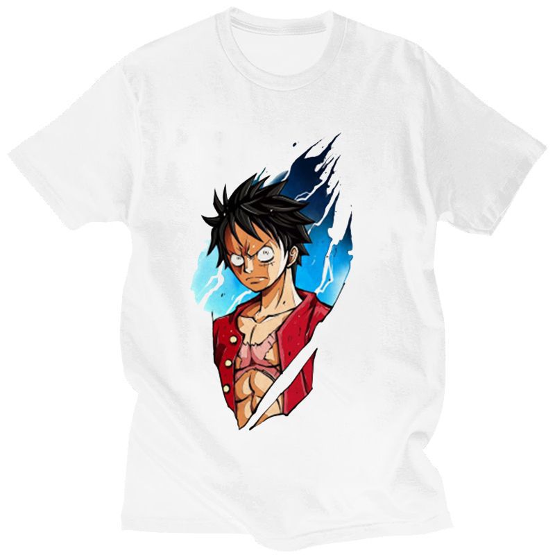 日漫卡通海贼王one piece印花短袖衫 夏季欧码纯棉t恤-阿里巴巴