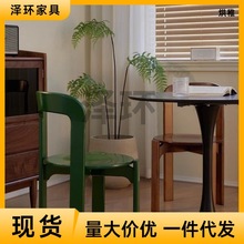 z澤瞏现代简约实木中古餐椅家用设计师客靠背小户型彩色网红椅