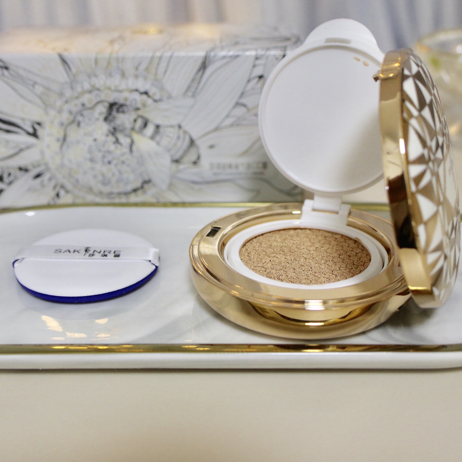 莎琪丽蜂巢气垫cc霜499 遮瑕保湿隔离气垫bb霜带替换芯