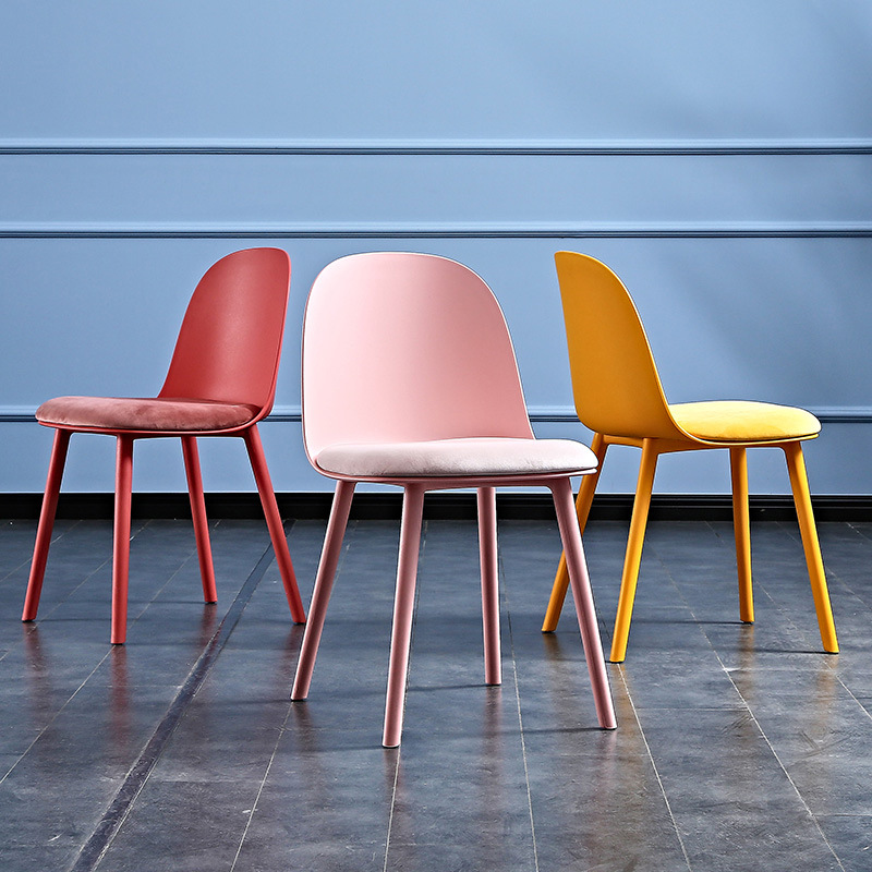 定制北欧餐椅塑料书桌椅子设计感家用网红化妆椅白色现代简约凳子