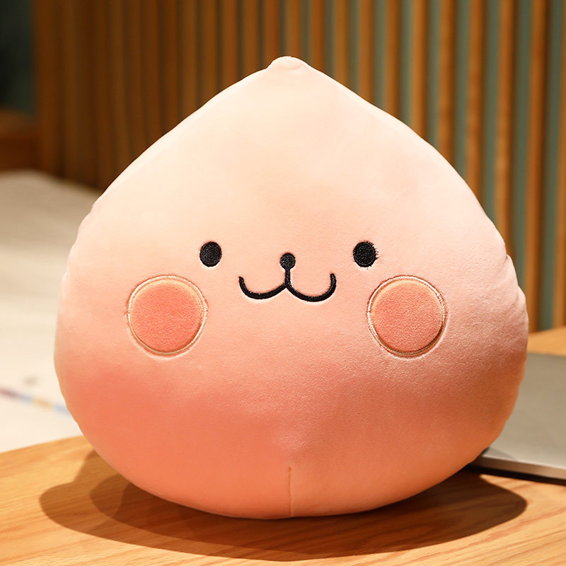 粉色桃子水果抱枕靠垫创意公仔布娃娃少女心玩偶超软可爱毛绒玩具